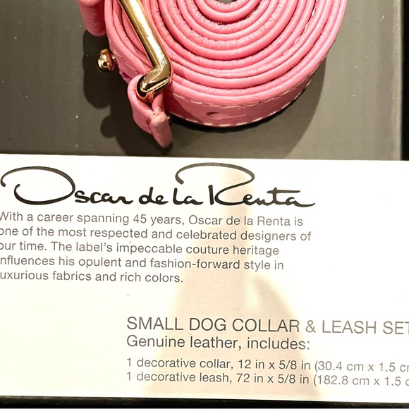 New Vintage Oscar De La Renta Pink collar and Leash - Picture 3 of 3